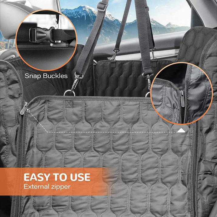 Nw4Lbs 54*58 Inch Dog Car Seat Cover Back Seat Cover with Mesh, Waterproof Pet Carrier Cars Rear Back Seat Mat Hammock Cushion
