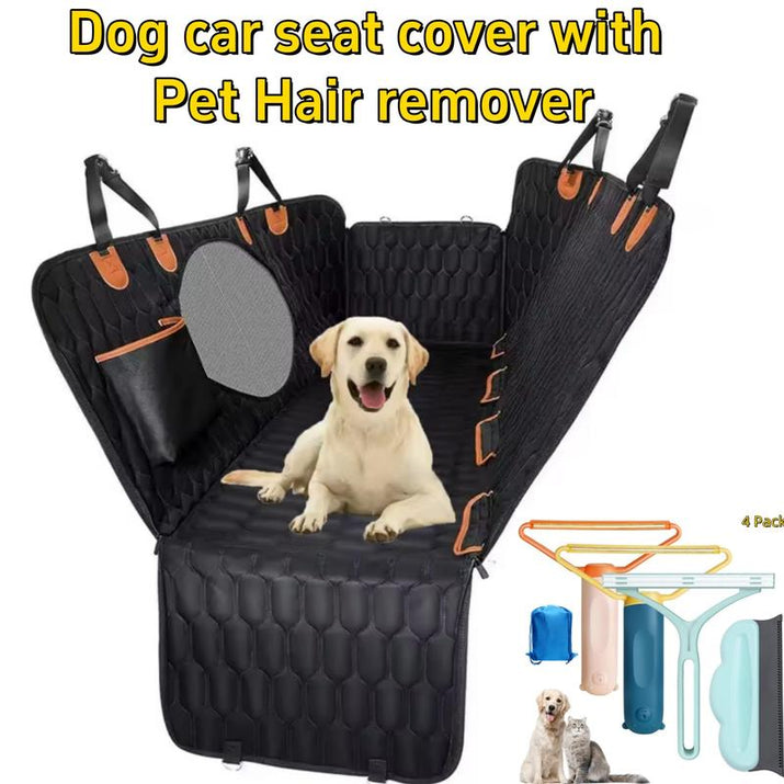 Nw4Lbs 54*58 Inch Dog Car Seat Cover Back Seat Cover with Mesh, Waterproof Pet Carrier Cars Rear Back Seat Mat Hammock Cushion