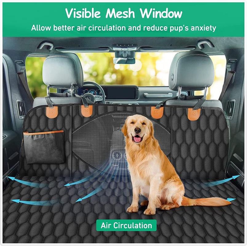 Nw4Lbs 54*58 Inch Dog Car Seat Cover Back Seat Cover with Mesh, Waterproof Pet Carrier Cars Rear Back Seat Mat Hammock Cushion